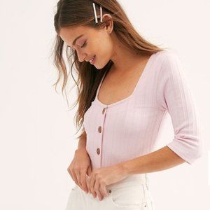 Free People Pink Central Park Cardi Top xs